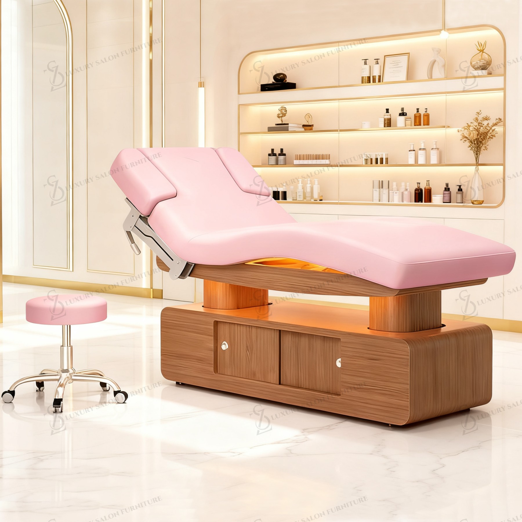 Spa Wellness Beauty - Luxury 3/4 Motors Pink Beauty Bed