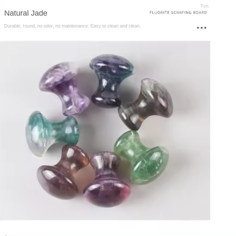 Natural Jade Massager Fluorite - Spa Wellness Beauty 评论和价格